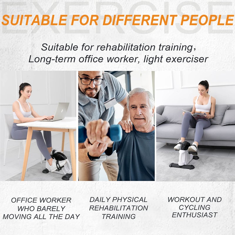 TODO Mini Exercise Bike Pedal Exerciser Foot Peddler Portable Therapy Bicycle with Digital Monitor - Image 4