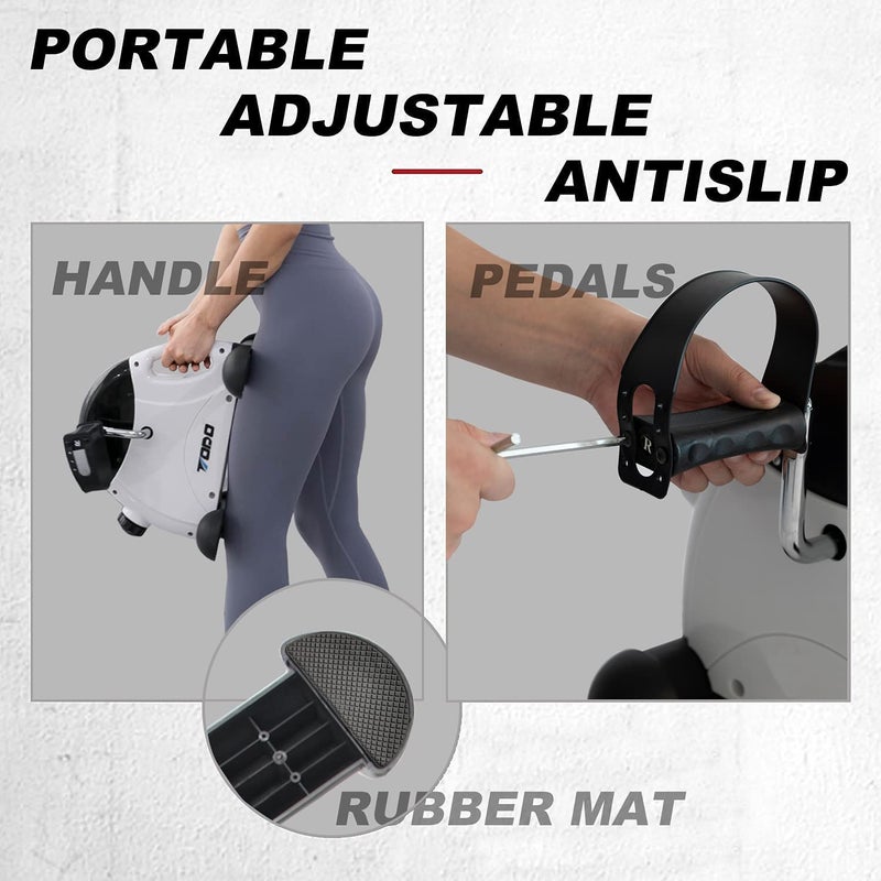 TODO Mini Exercise Bike Pedal Exerciser Foot Peddler Portable Therapy Bicycle with Digital Monitor - Image 3