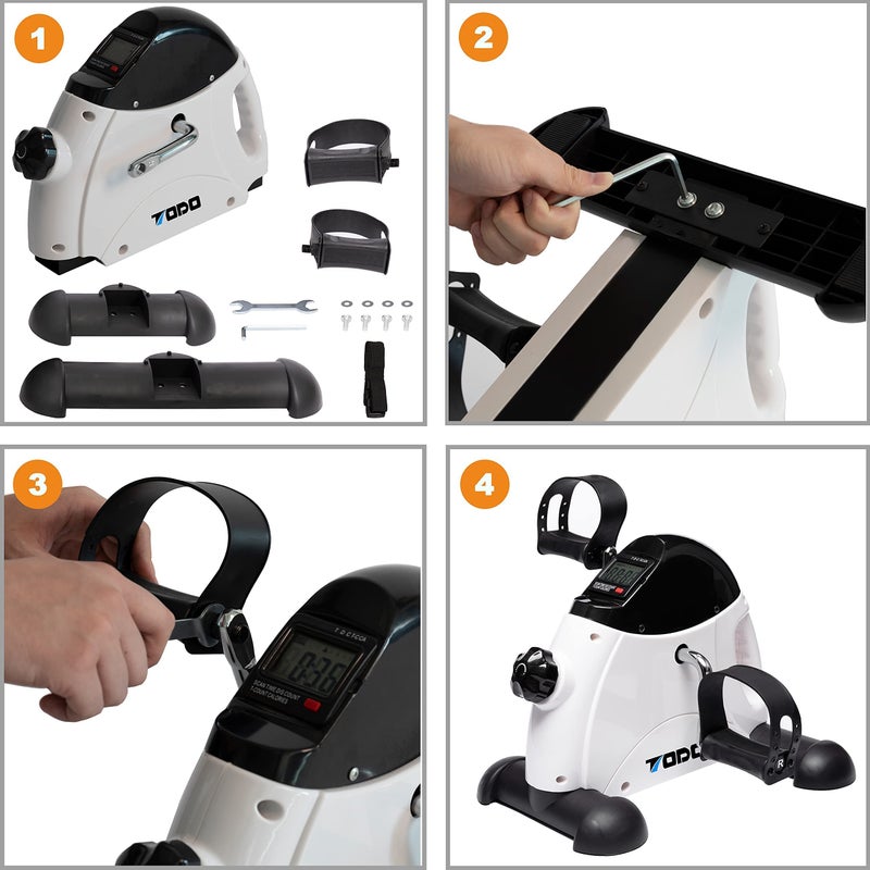 TODO Mini Exercise Bike Pedal Exerciser Foot Peddler Portable Therapy Bicycle with Digital Monitor - Image 5