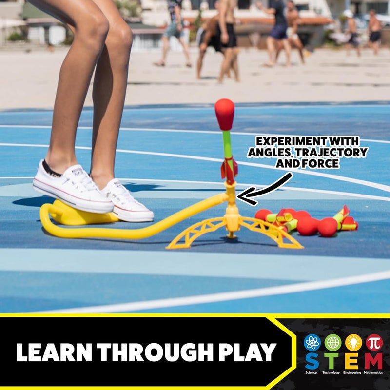 Stomp Rocket The Original Ultra Rocket Refill Pack - 2 Foam-Tipped Rockets, Red/Yellow - Image 4