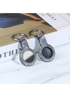Suitable For Apple Airtag Tracker Anti-lost Device Locator Leather Diamond Protective Case Airtags Protective Case-Color:Airtag Protective Sleeve-Single Hole White Drill