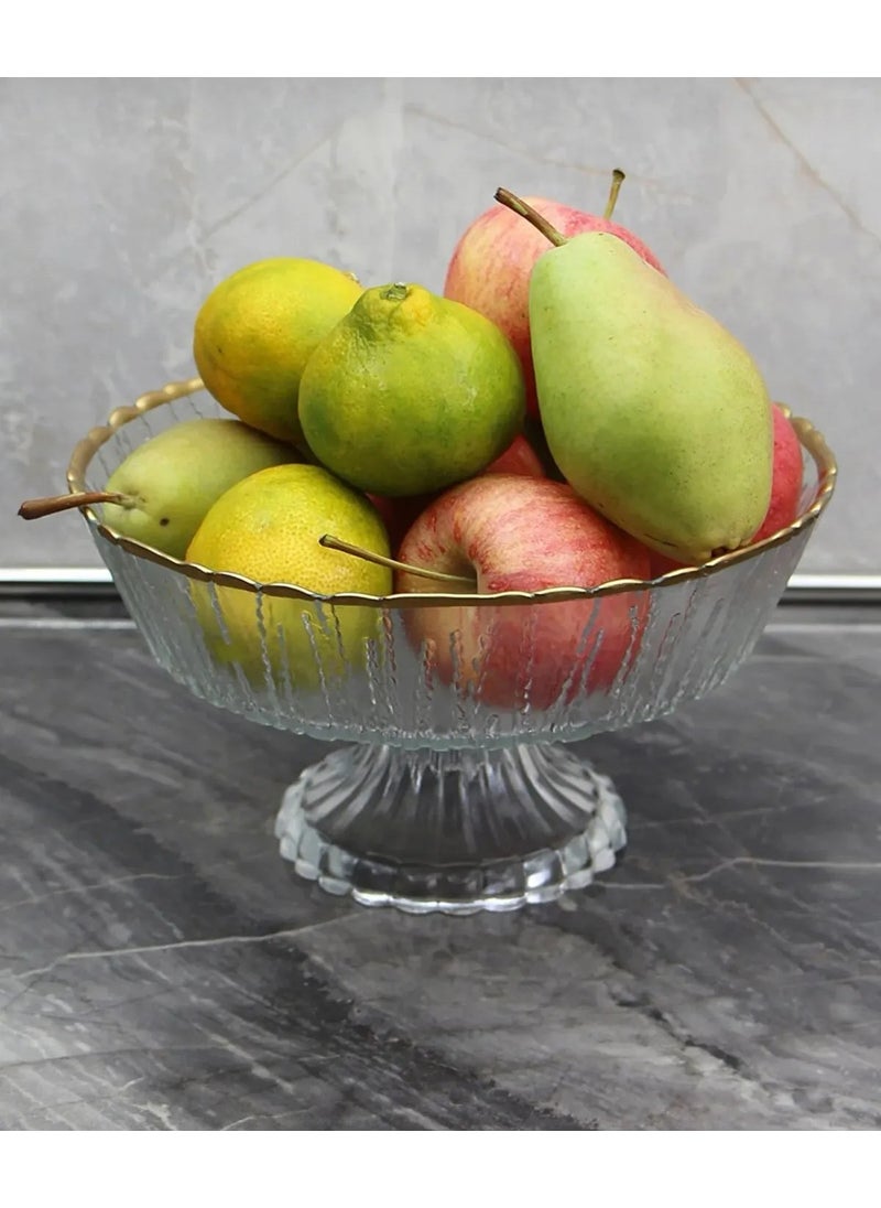 Footed Fruit - Salad - Service - Gilded Glass Presentation Bowl - pzsku/Z9944666DE7370DEF583AZ/45/_/1730722859/eac274f3-cefb-45bf-a5d9-bd6e4fd7ced9