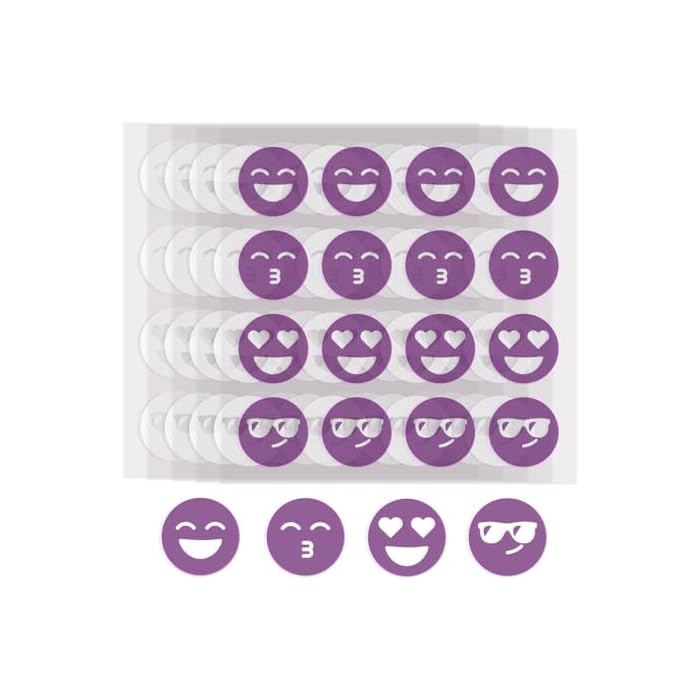 80 Pack UV Detection Stickers for Sunscreen Smile Pattern - Sun Protection Stickers for Kids Adults -Waterproof Sunscreen Dots UV Sunblock Detection Patches SPF Sensing Spots for Reapplying Reminder