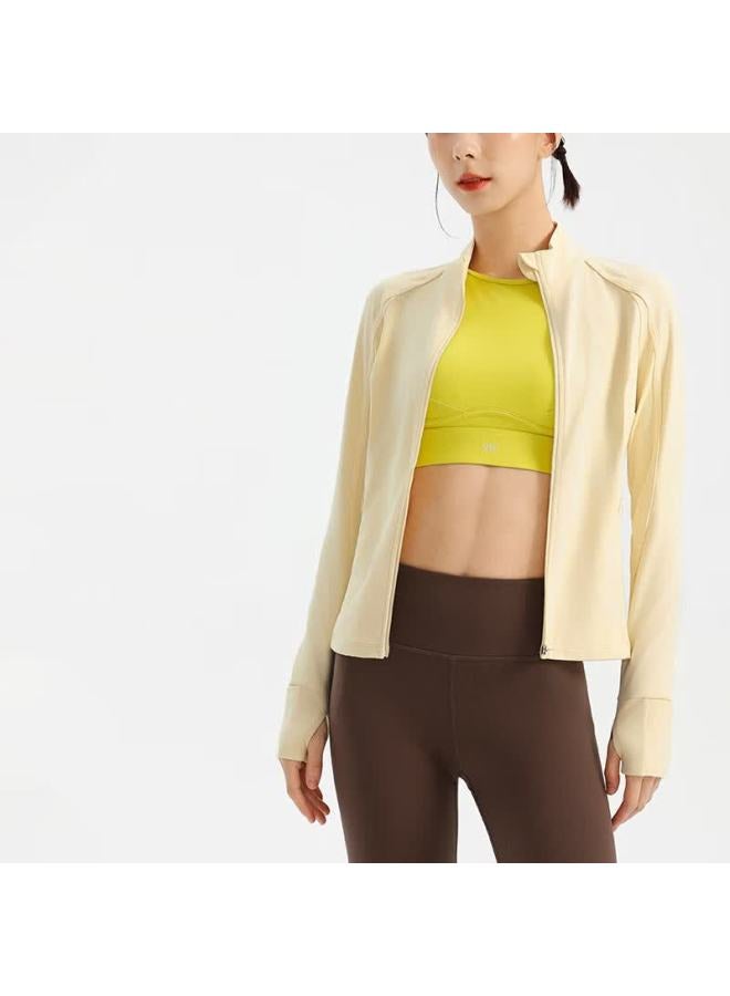 Vfu Xiao Nuo High Elasticity Sports Top Outdoor Running Quick-dry Slim Fitness Shirt Autumn Winter Zhi Zhi Yellow L - Image 3