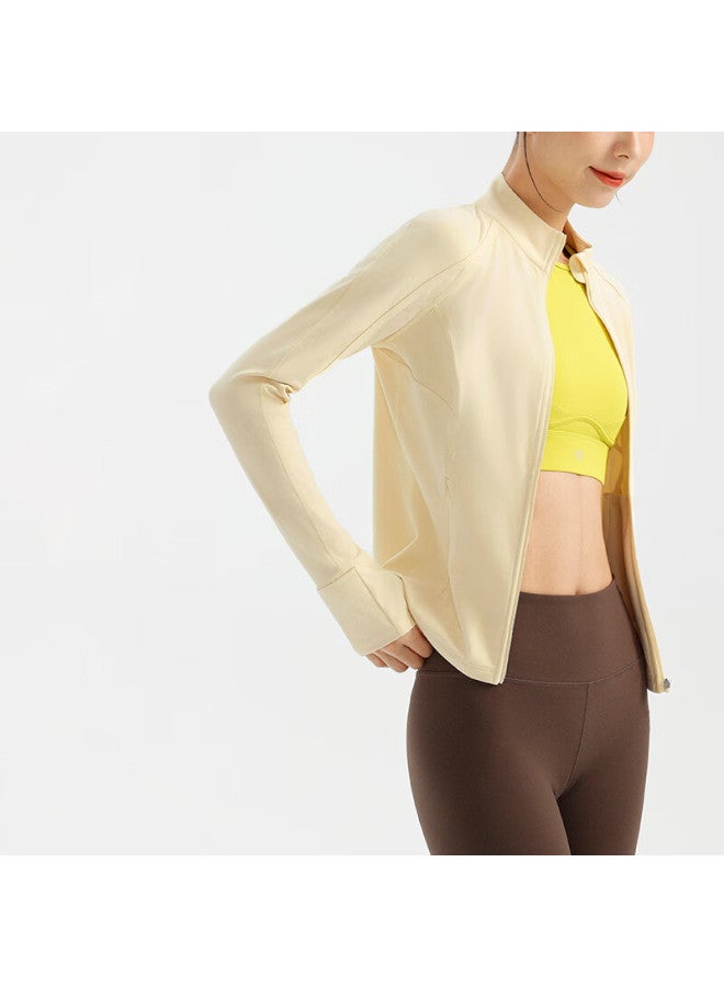 Vfu Xiao Nuo High Elasticity Sports Top Outdoor Running Quick-dry Slim Fitness Shirt Autumn Winter Zhi Zhi Yellow L - Image 4