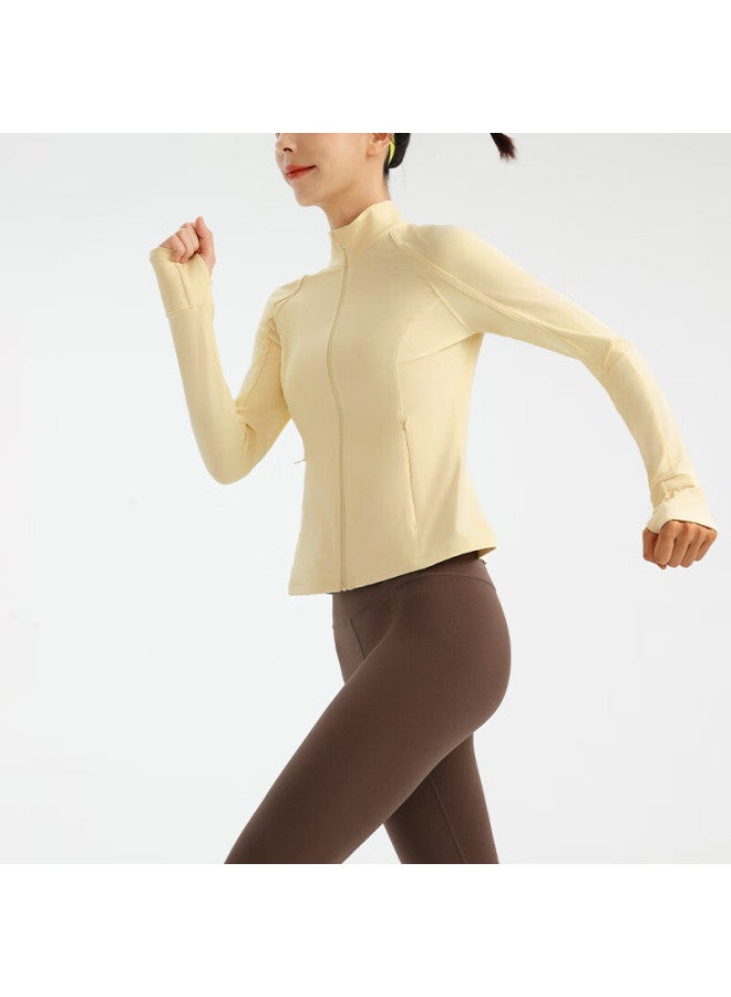 Vfu Xiao Nuo High Elasticity Sports Top Outdoor Running Quick-dry Slim Fitness Shirt Autumn Winter Zhi Zhi Yellow L - Image 2