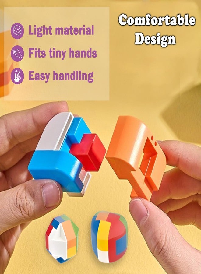 WISHKEY 9-Piece Kids Puzzle Set, Geometrical Shapes Puzzle Blocks for Kid, Learning Toy for School Kid, Educational Gift for Kid's- Enhance Focus and Memory, 8+ Years (Set of 9, Multicolor) - Image 3