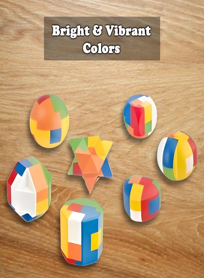WISHKEY 9-Piece Kids Puzzle Set, Geometrical Shapes Puzzle Blocks for Kid, Learning Toy for School Kid, Educational Gift for Kid's- Enhance Focus and Memory, 8+ Years (Set of 9, Multicolor) - Image 4