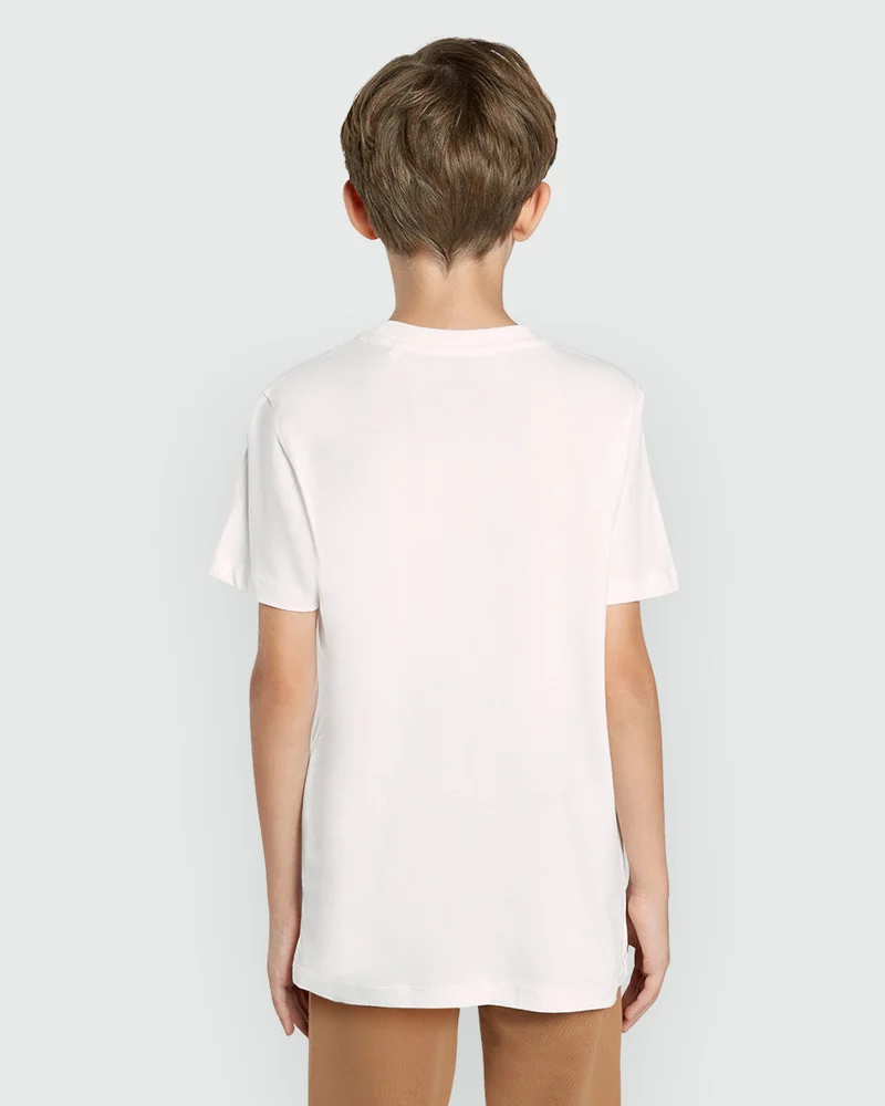 Ovs White Crew Neck Tee In Blanc De Blanc
