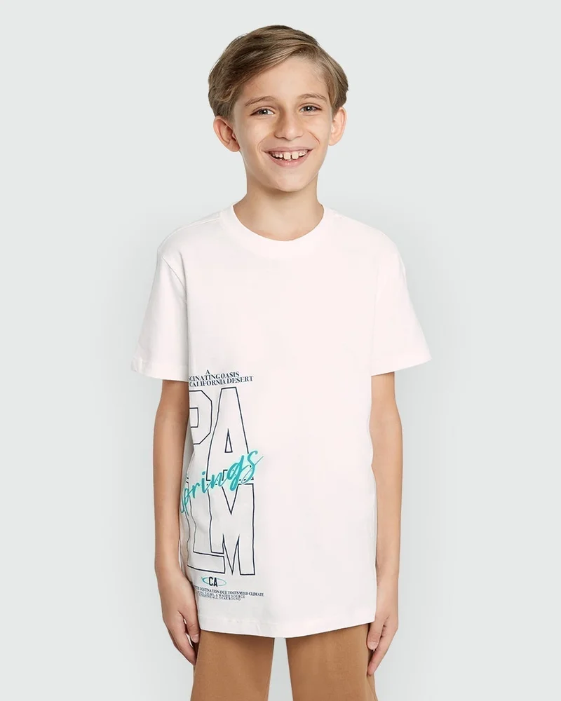 Ovs White Crew Neck Tee In Blanc De Blanc