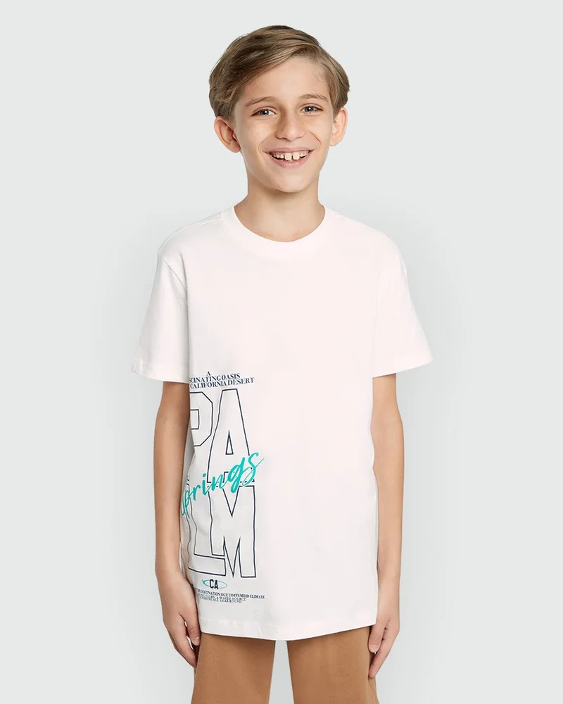 Ovs White Crew Neck Tee In Blanc De Blanc