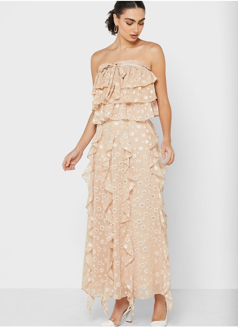 LOST INK - Frill Tiered Chiffon Midaxi Skirt - Image 1
