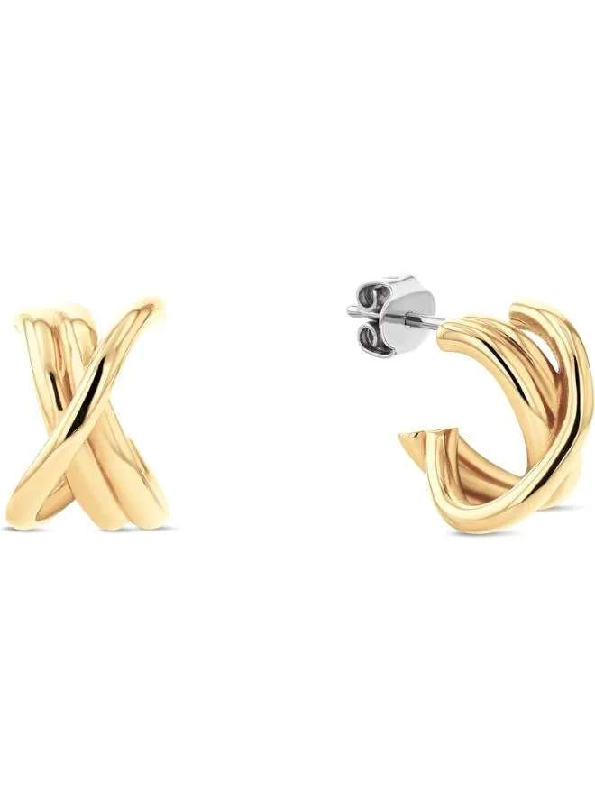 تومي هيلفيغر أقراط مسمار ذهب أصفر بعقدة بحرية