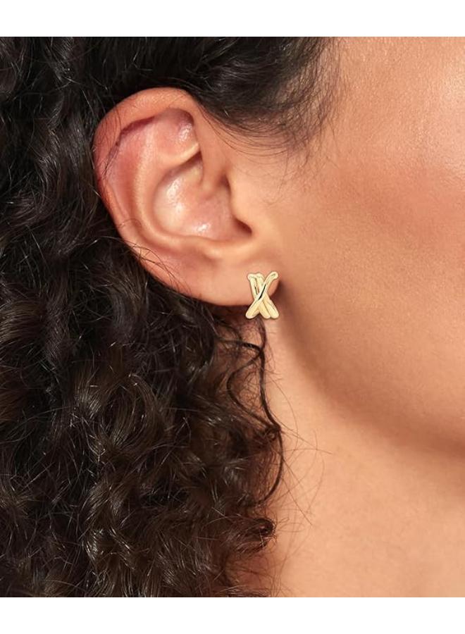 TOMMY HILFIGER Stud Earrings in Yellow Gold with a Nautical Knot - Image 2