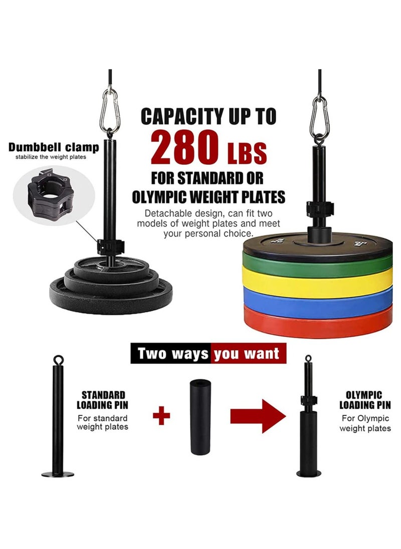 XiuWoo - Fitness LAT and Lift Pulley System, Dual Cable Machine(1.8M And 2.3M) with Upgraded Loading Pin for Triceps Pull Down, Biceps Curl, Back, Forearm, Shoulder Home Gym Equipment - Image 1
