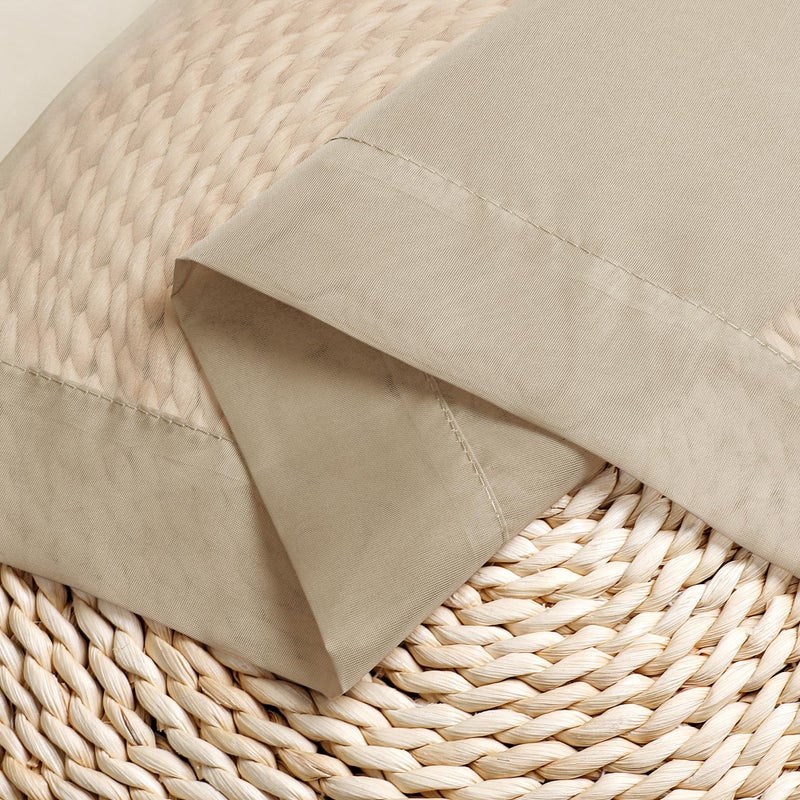 Chyhomenyc Sheer Taupe Valances for Windows 2 Pack  Small Window Curtains for Living Room Bathroom Laundry Basement  Modern Rod Pocket Voile Curtains  42Wx14L inches - Image 4