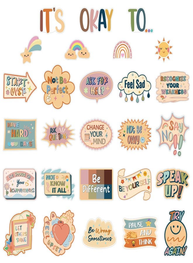 Yewfold Boho Mental Health Bulletin Board Decorations Set, It's Okay To Therapy Office Decor, Affirmation Station Classroom Decor for Teachers School Wall Decor (Boho) - Image 1