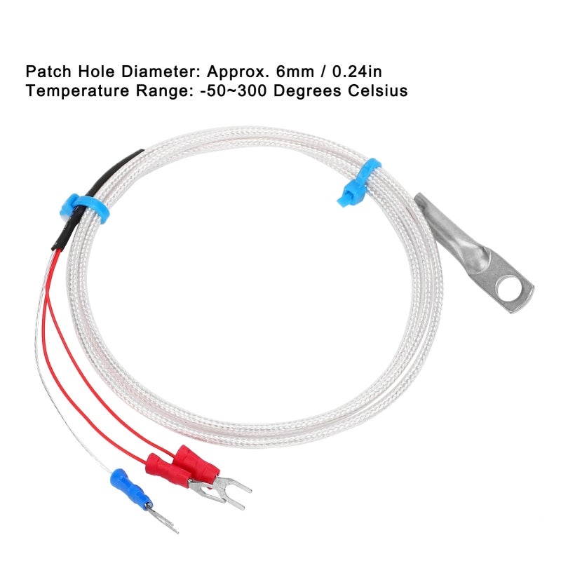 Temperature Sensor: 6mm Hole Diameter, -50~300℃ Range - High-Quality Stainless Steel Patch Probe For Rapid Precise Measurement - Anti-Interference, Glass Fiber Shielded Wire For Power Plant, Chemical - Image 4