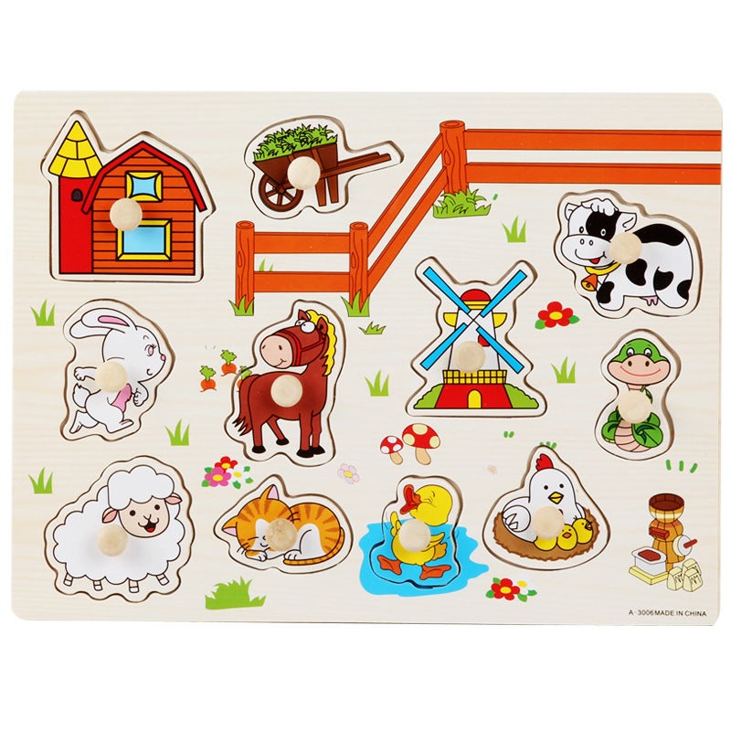 Puzzle Children'S Puzzle Toy 0.2 Montessori Wooden Alphanumeric Shape - Image 1