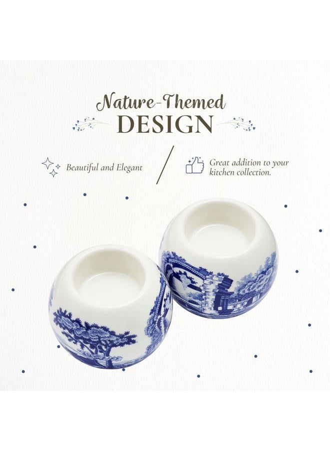 Spode Blue Italian Tealight Holders - Set of 2 - Image 3
