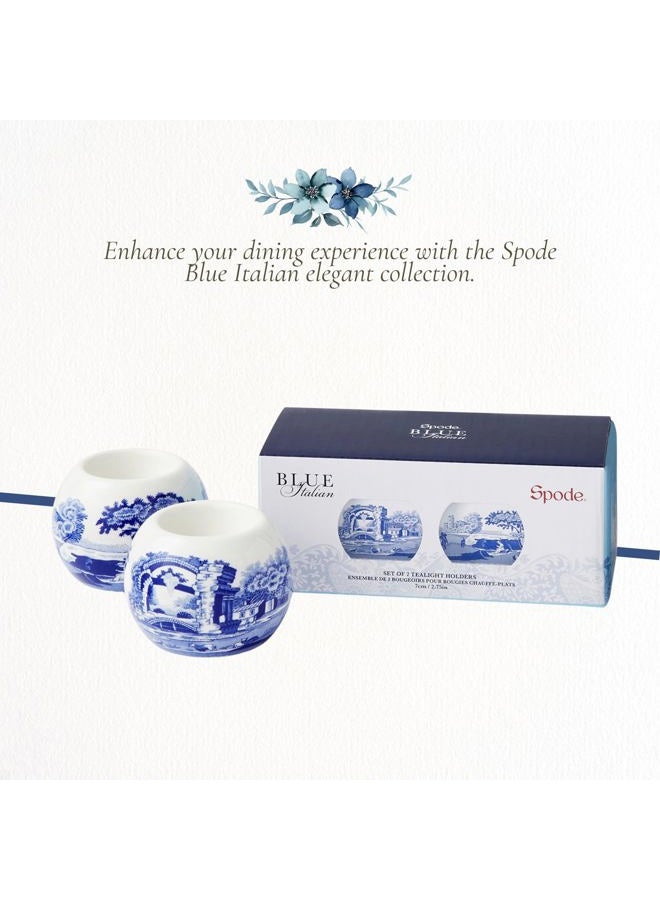 Spode Blue Italian Tealight Holders - Set of 2 - Image 5