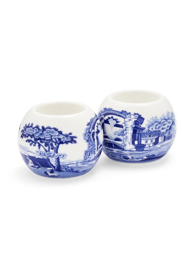 Spode Blue Italian Tealight Holders - Set of 2 - Image 1