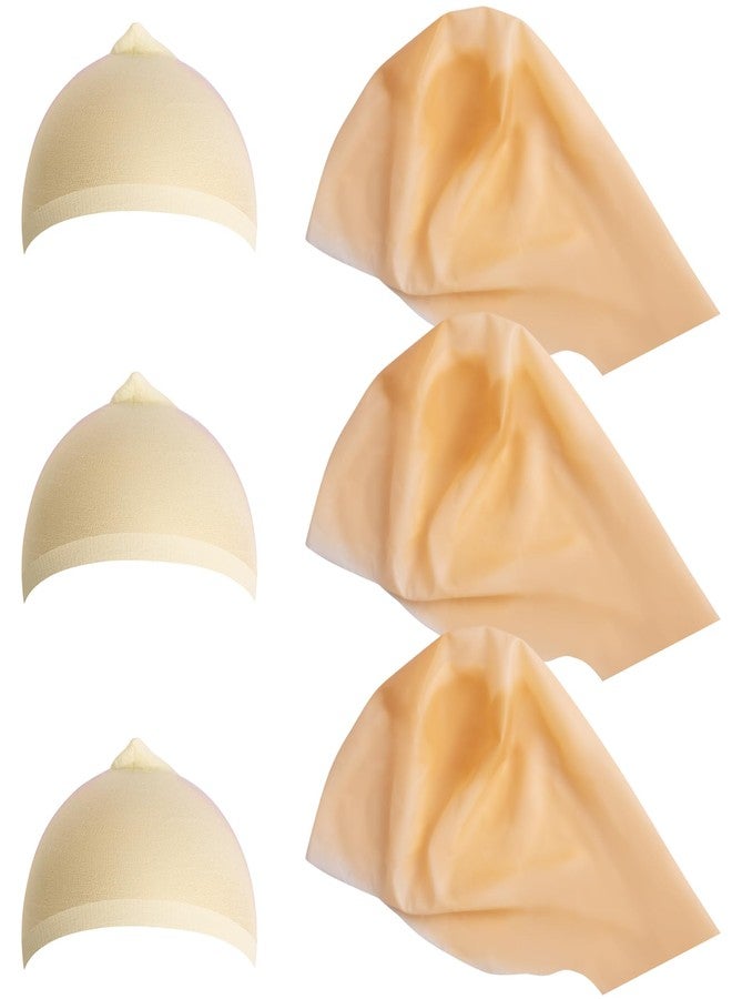 Iceyyyy 6 Piece Bald Cap for Adults - Latex Bald Cap with Head Wig Cap Costume Accessory for Halloween Theme Party Decorations Supplies - Image 1