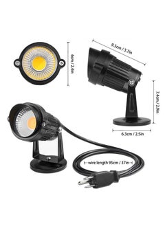 ليمون بيست مصباح LED للديكور الداخلي والخارجي من Lemonbest، مصباح LED أبيض 5 وات، 110 فولت مع قابس للإضاءة على الحائط (أبيض دافئ) (يتضمن مسمار)  - Image 4