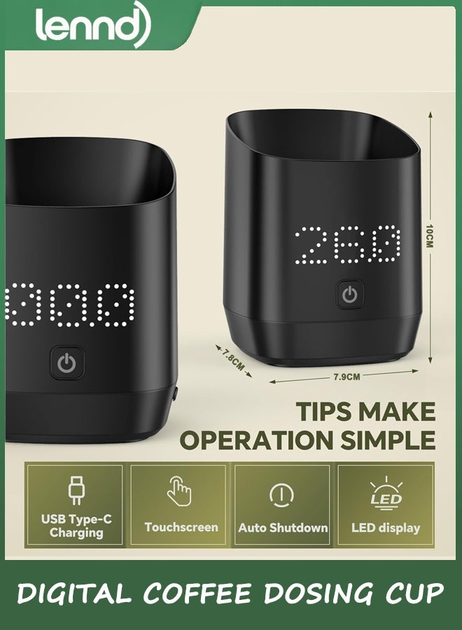 LENND Digital Coffee Dosing Cup, Digital Coffee Scale for Espresso with Invisible LED Display Scale - High Precision Coffee Grounds Measurer, Barista-Strength Brewing Accessory & Perfect Coffee Lover Gift (Black, Sleek Design) - Image 4