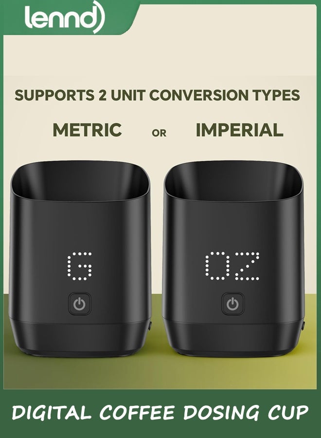 LENND Digital Coffee Dosing Cup, Digital Coffee Scale for Espresso with Invisible LED Display Scale - High Precision Coffee Grounds Measurer, Barista-Strength Brewing Accessory & Perfect Coffee Lover Gift (Black, Sleek Design) - Image 3