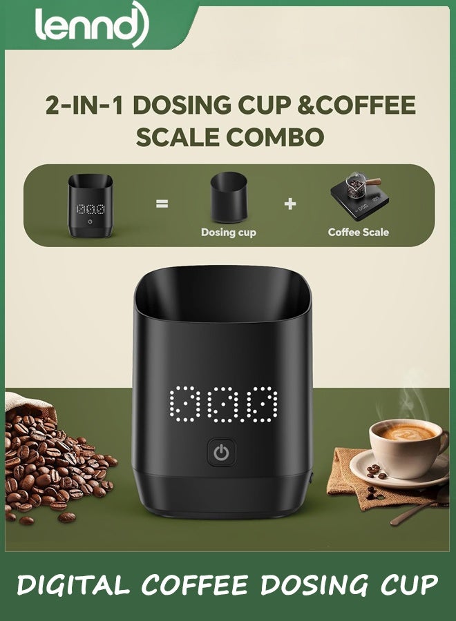 LENND Digital Coffee Dosing Cup, Digital Coffee Scale for Espresso with Invisible LED Display Scale - High Precision Coffee Grounds Measurer, Barista-Strength Brewing Accessory & Perfect Coffee Lover Gift (Black, Sleek Design) - Image 2
