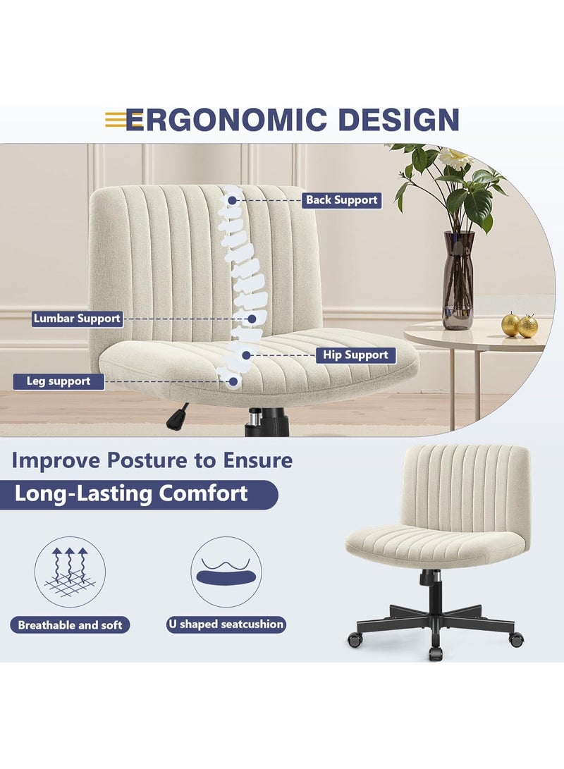 شو وو كرسي مكتب مريح، كرسي كروس كروس مزود بعجلات، قابل لتعديل الارتفاع مع دعم أسفل الظهر للاستخدام في المكتب المنزلي وغرفة الدراسة - Image 4