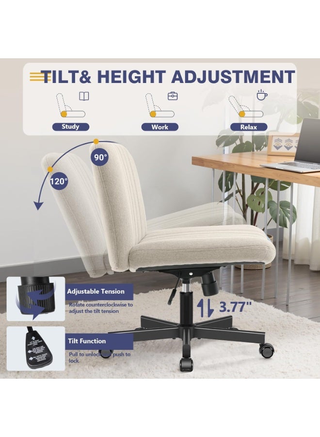 شو وو كرسي مكتب مريح، كرسي كروس كروس مزود بعجلات، قابل لتعديل الارتفاع مع دعم أسفل الظهر للاستخدام في المكتب المنزلي وغرفة الدراسة - Image 3