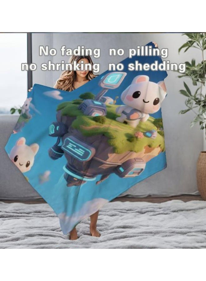 عام بطانية رقيقة من الفانيلا الكرتونية للأطفال والرضع (دافئة ومريحة، ومناسبة للنوم والألعاب) 70 سم * 100 سم - Image 5