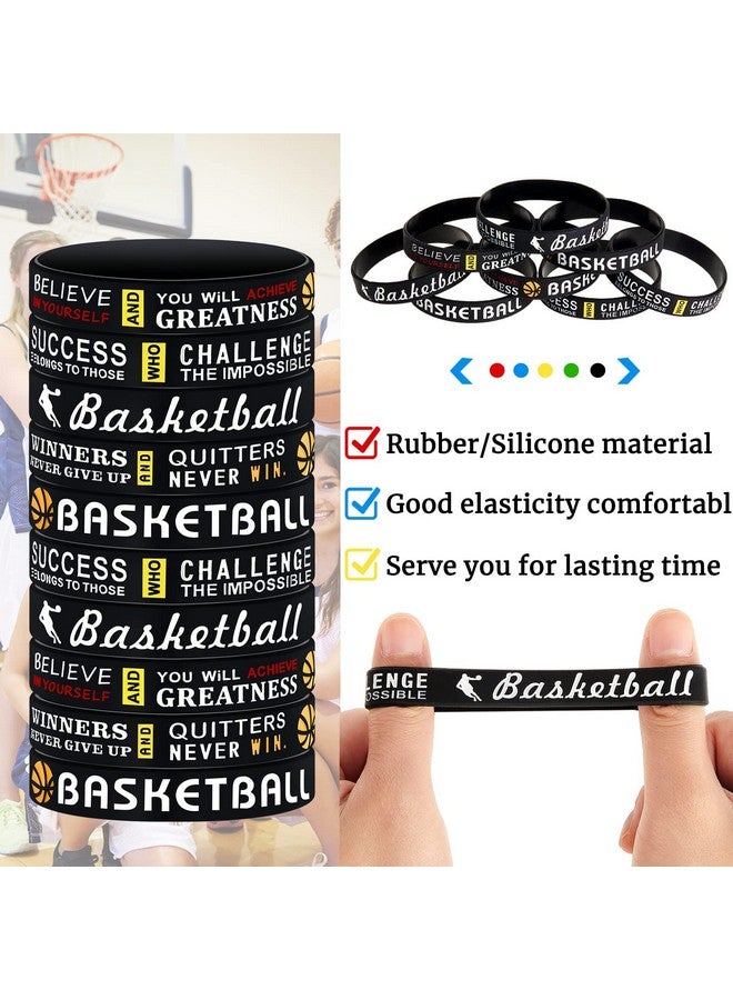 Charniol 36 Pieces Basketball Bracelets Basketball Silicone Wristbands Basketball Party Favors For Boys Teenagers Sports Party Motivational Birthday Decorations 3 Styles - Image 4