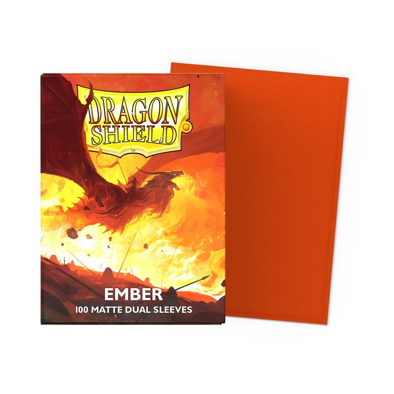 Dragon Shield | Matte Dual Standard Size Card Sleeves | 100 CT - Smooth & Tough Premium TCG Sleeves - Compatible with Pokemon, Flesh & Blood, One Piece & Magic the Gathering | Ember - Image 2