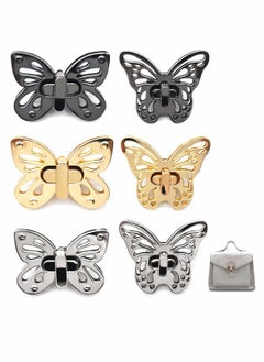 Purse Closure Turn Lock, 6 Pcs Butterfly Shape Twist Turn Lock, Turn Lock Bag Clasp