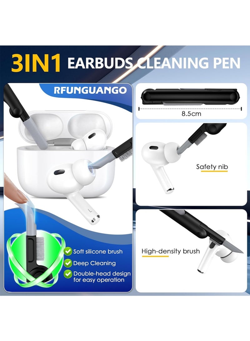 X-level AirPods Pro 3 Case Cover with Cleaning Kit with Keychain Hard Shell Protective Armor with Lock for AirPods Pro 3 Charging Case , Front LED Visible, Black - Image 4