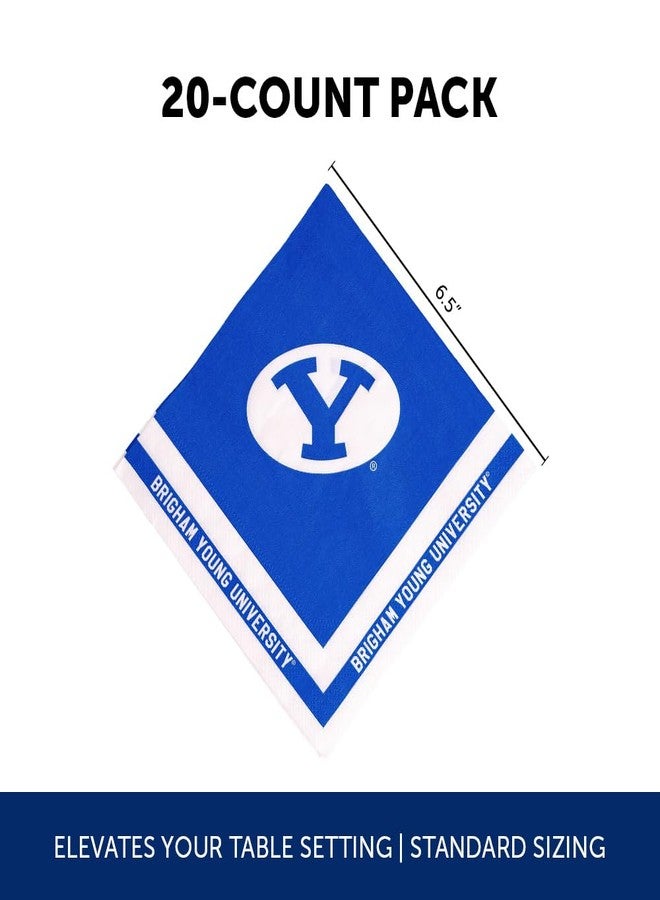 Desert Cactus Brigham Young University Disposable Napkins Cougars BYU Cougs 20 Count 2 Ply 13 inch Square Party Celebration (Design A) - Image 2