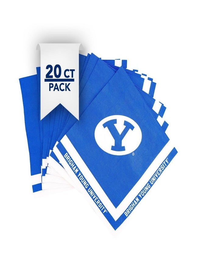 Desert Cactus Brigham Young University Disposable Napkins Cougars BYU Cougs 20 Count 2 Ply 13 inch Square Party Celebration (Design A) - Image 1