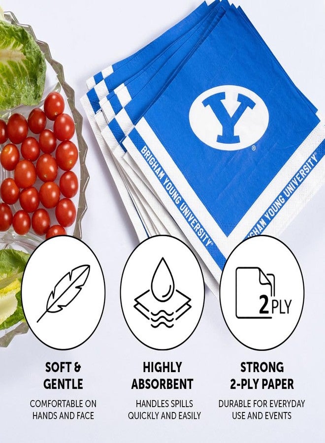 Desert Cactus Brigham Young University Disposable Napkins Cougars BYU Cougs 20 Count 2 Ply 13 inch Square Party Celebration (Design A) - Image 3