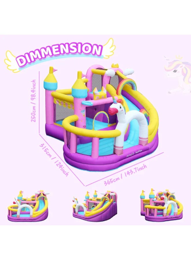 FLOBO Kids Bouncy House Castle With 450W Air Pump (365x315x250cm, Age 3-8) - Multicolor - Image 2