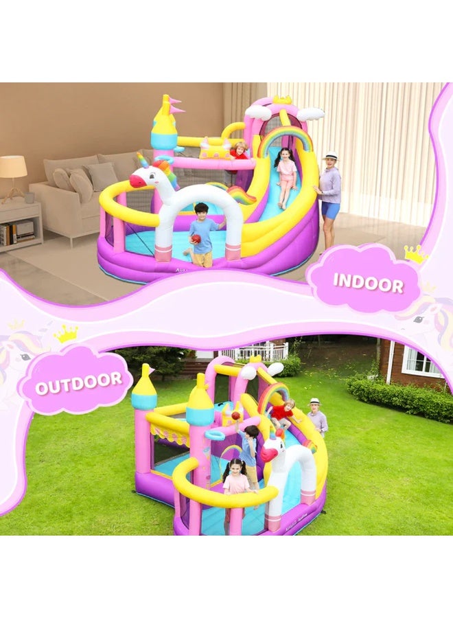 FLOBO Kids Bouncy House Castle With 450W Air Pump (365x315x250cm, Age 3-8) - Multicolor - Image 4