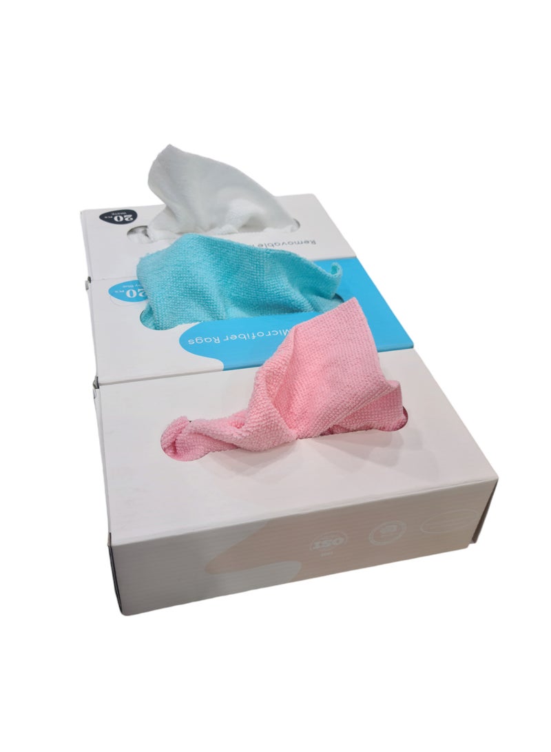 3 Boxes of 20 Mini Towels Each or Cleaning Cloth High Quality Fabric - Image 1