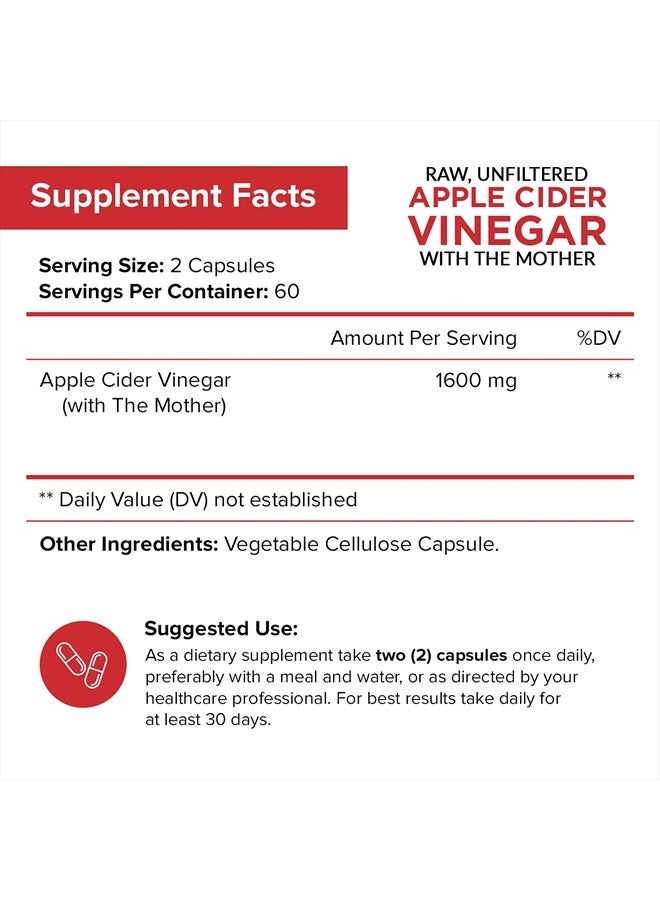 NutriFlair Apple Cider Vinegar Capsules with The Mother - 120 VeganTable Capsules - Image 4
