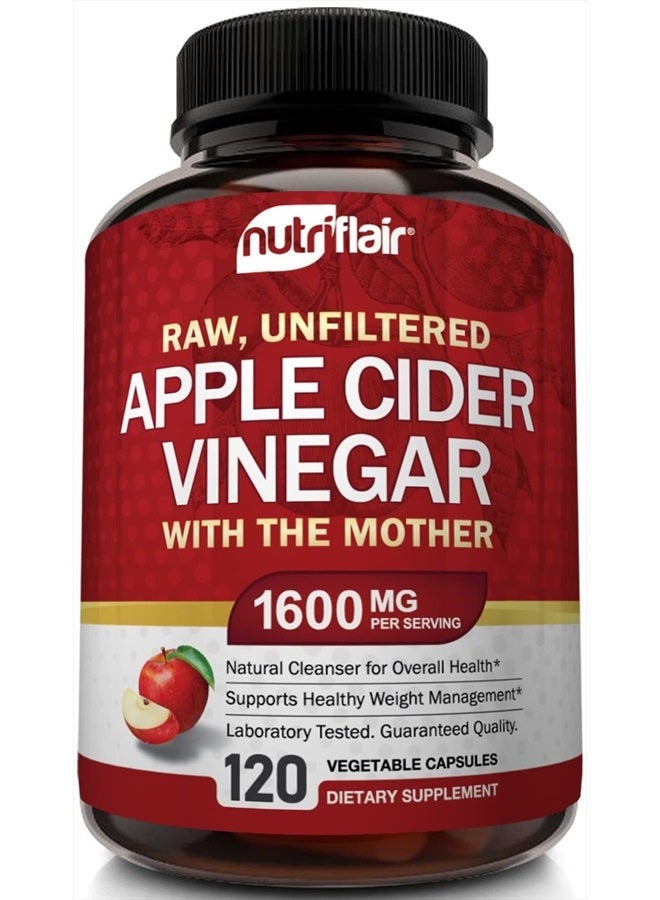 NutriFlair Apple Cider Vinegar Capsules with The Mother - 120 VeganTable Capsules - Image 3