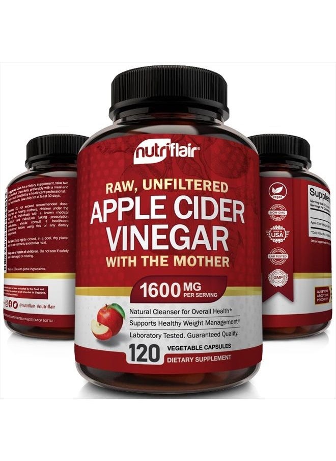 NutriFlair Apple Cider Vinegar Capsules with The Mother 120