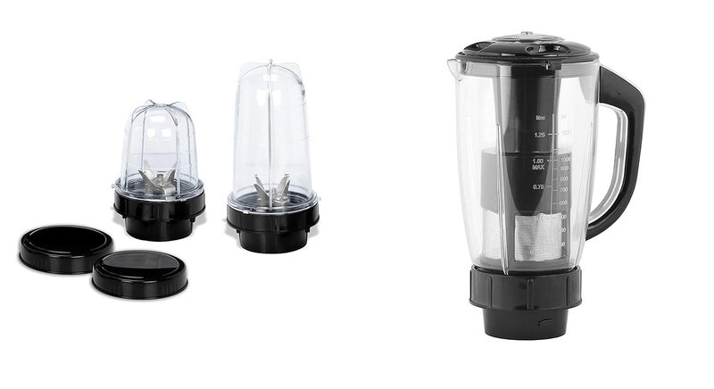 Sunmeet Sunmeet Deluxe Juicer jar and Bullet Jar Combo ABS Plastic Set of 2 Bullet Jars 530ml and 350ml Plus 1 Juicer Jar 1500ml Black Color  - Image 1