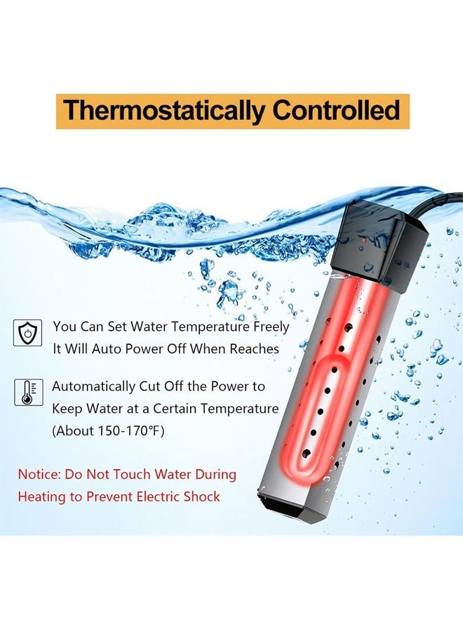 general Immersion Water Heater, for Bathtub/Hot Tub/Inflatable Pool, Submersible Bucket Heater with Temperature Controller and 304 Stainless Steel Guard, Rapid-Heat 5 Gallons Water in Minutes 2500W - Image 4
