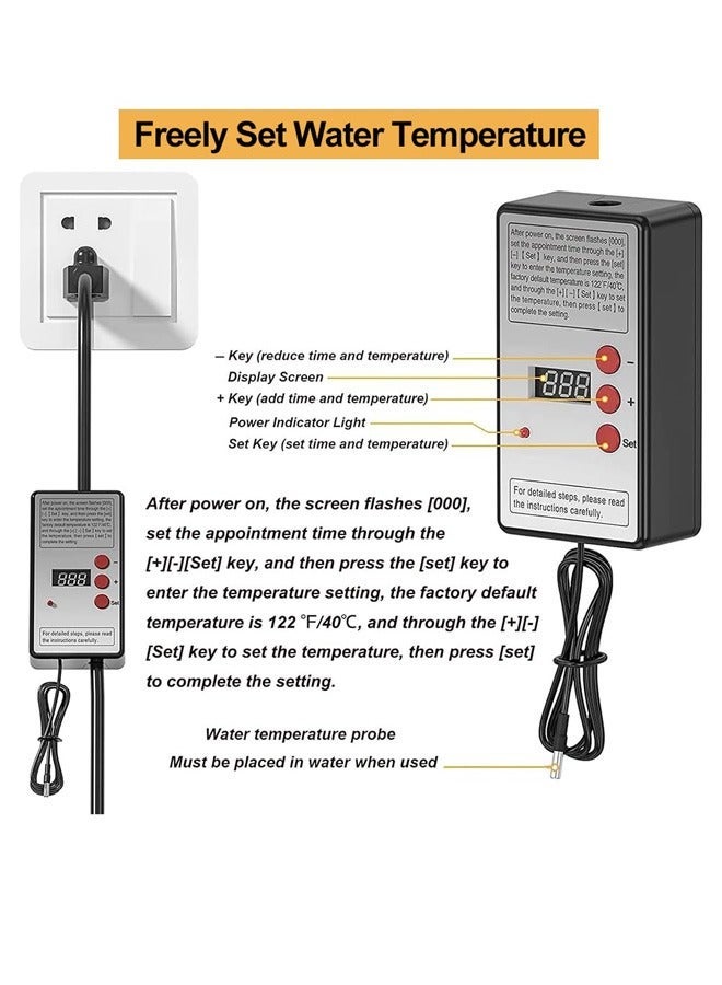 general Immersion Water Heater, for Bathtub/Hot Tub/Inflatable Pool, Submersible Bucket Heater with Temperature Controller and 304 Stainless Steel Guard, Rapid-Heat 5 Gallons Water in Minutes 2500W - Image 5